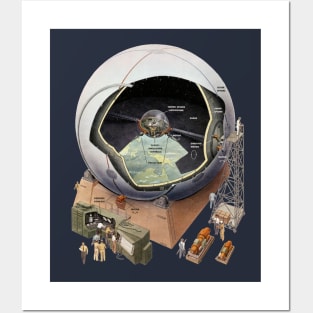 Fred Freeman space flight simulator cutaway illustration Posters and Art